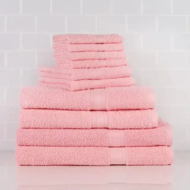 Luxury Cotton Textured Bath Towel Set: 6/10/18-Piece Collection for Enhanced Bathroom Elegance