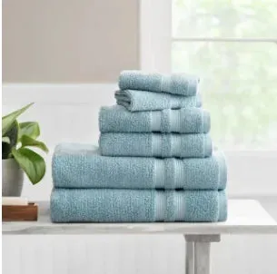 Luxury Cotton Textured Bath Towel Set: 6/10/18-Piece Collection for Enhanced Bathroom Elegance