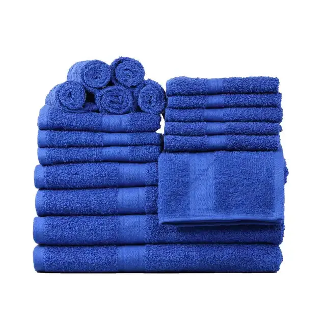 Luxury Cotton Textured Bath Towel Set: 6/10/18-Piece Collection for Enhanced Bathroom Elegance