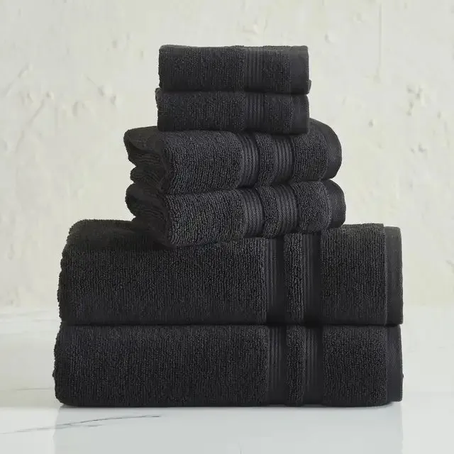 Luxury Cotton Textured Bath Towel Set: 6/10/18-Piece Collection for Enhanced Bathroom Elegance