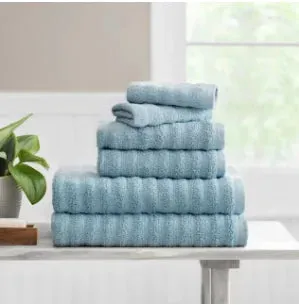Luxury Cotton Textured Bath Towel Set: 6/10/18-Piece Collection for Enhanced Bathroom Elegance