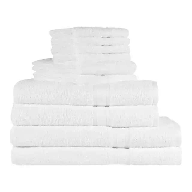Luxury Cotton Textured Bath Towel Set: 6/10/18-Piece Collection for Enhanced Bathroom Elegance