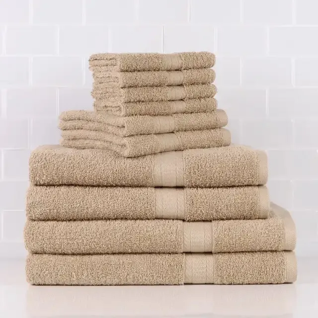 Luxury Cotton Textured Bath Towel Set: 6/10/18-Piece Collection for Enhanced Bathroom Elegance