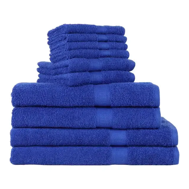 Luxury Cotton Textured Bath Towel Set: 6/10/18-Piece Collection for Enhanced Bathroom Elegance