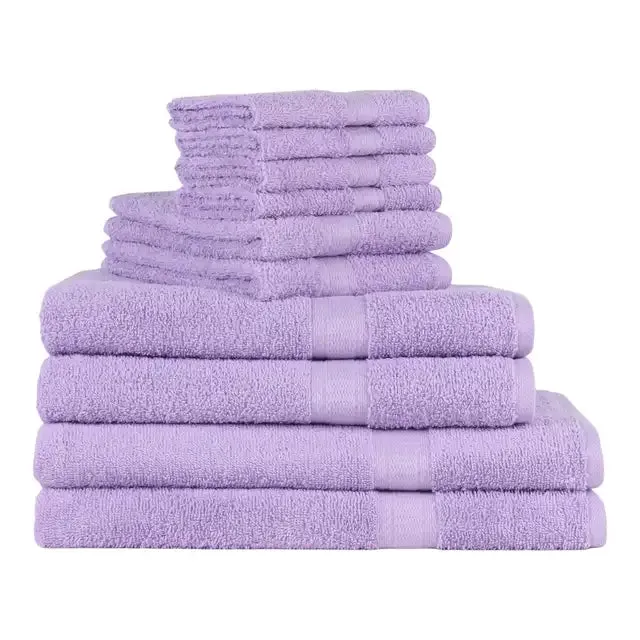 Luxury Cotton Textured Bath Towel Set: 6/10/18-Piece Collection for Enhanced Bathroom Elegance