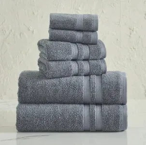 Luxury Cotton Textured Bath Towel Set: 6/10/18-Piece Collection for Enhanced Bathroom Elegance