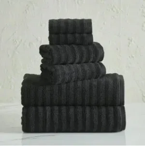 Luxury Cotton Textured Bath Towel Set: 6/10/18-Piece Collection for Enhanced Bathroom Elegance