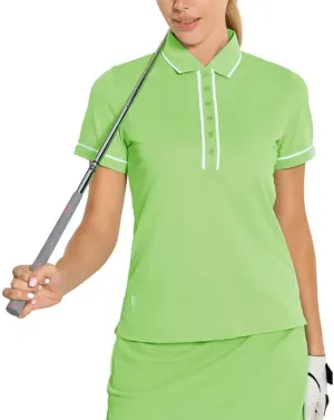 M MAELREG Womens Golf Polo Shirt Short Sleeve 6-Button Pique Casual Quick Dry Moisture Wicking Tennis Collared Polo Shirts