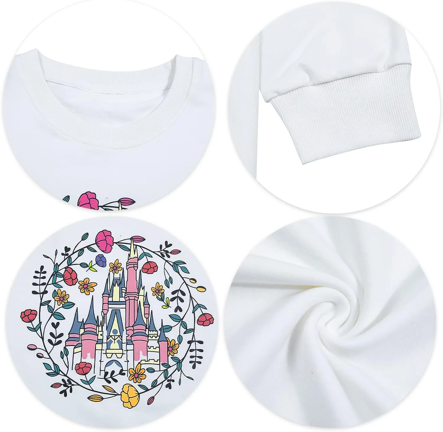 Magic Kingdom Sweatshirt Women Magical Castle Graphic Pullover Shirts Family Vacation Casual Long Sleeve Tops