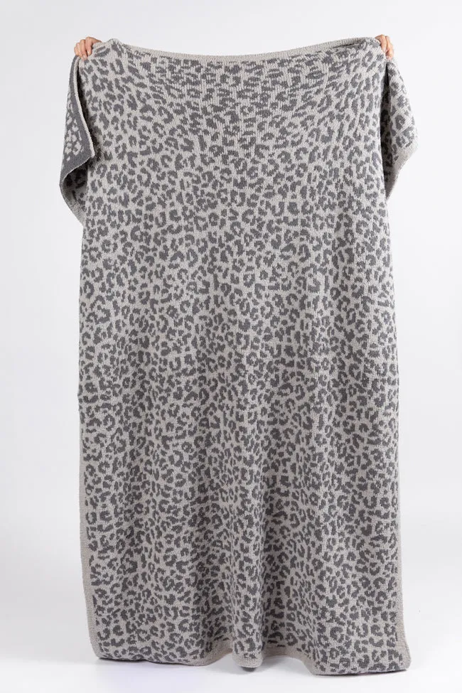 Make Me Believe Dark Grey Small Leopard Print Blanket FINAL SALE
