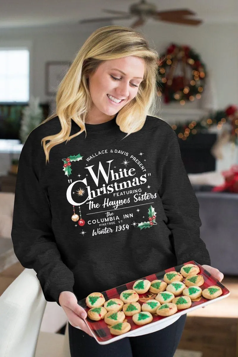 MAXIMGR White Christmas Sweatshirt for Women Christmas Sweatshirts Xmas Holiday Sweatshirt Funny Letter Print Pullover Tops