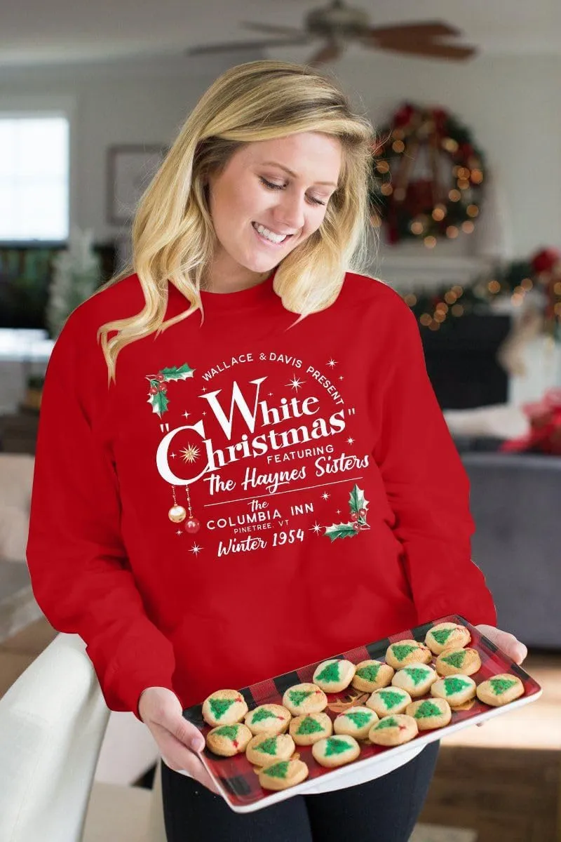 MAXIMGR White Christmas Sweatshirt for Women Christmas Sweatshirts Xmas Holiday Sweatshirt Funny Letter Print Pullover Tops