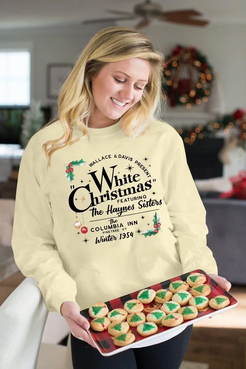 MAXIMGR White Christmas Sweatshirt for Women Christmas Sweatshirts Xmas Holiday Sweatshirt Funny Letter Print Pullover Tops