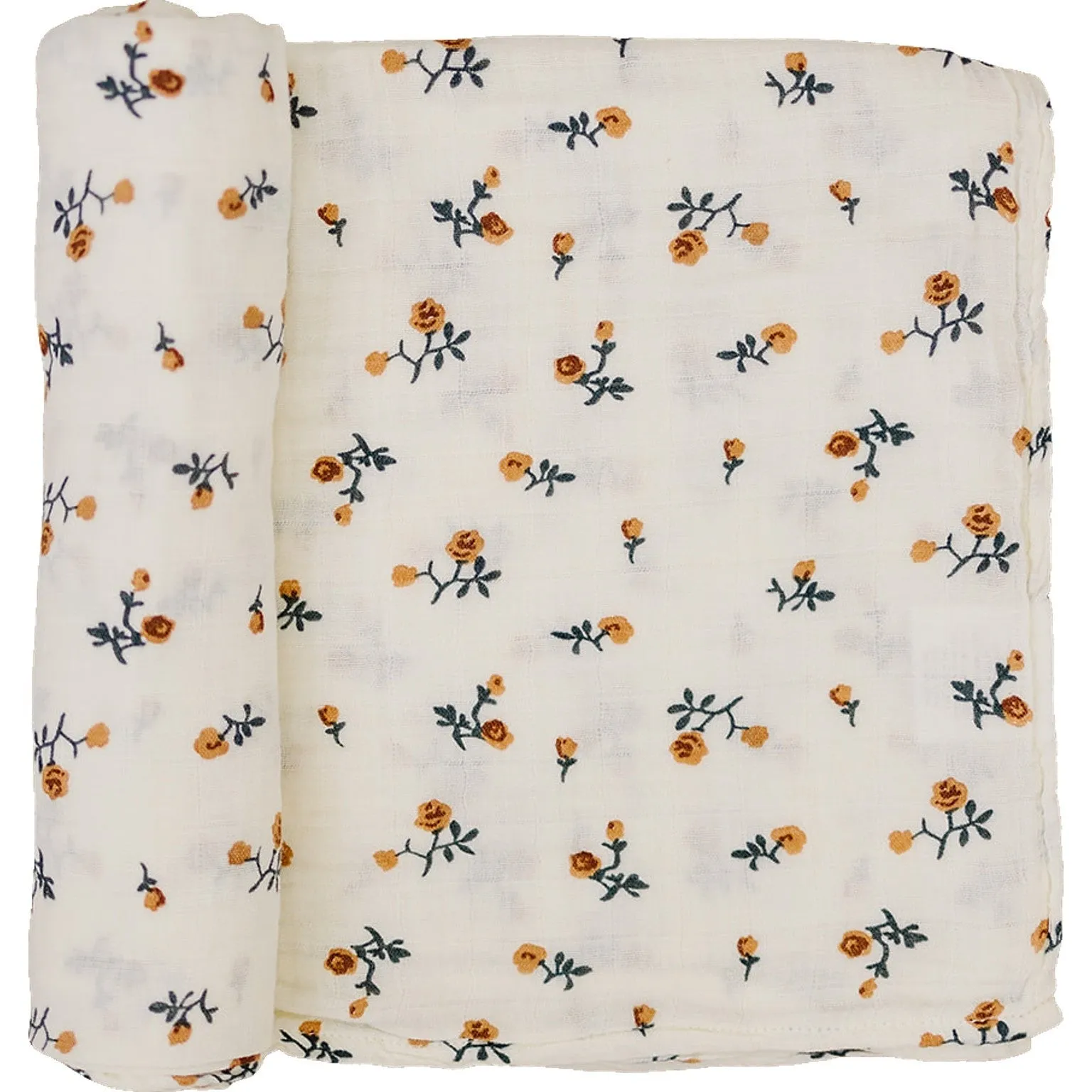 Mebie Baby Muslin Swaddle - Cream Floral