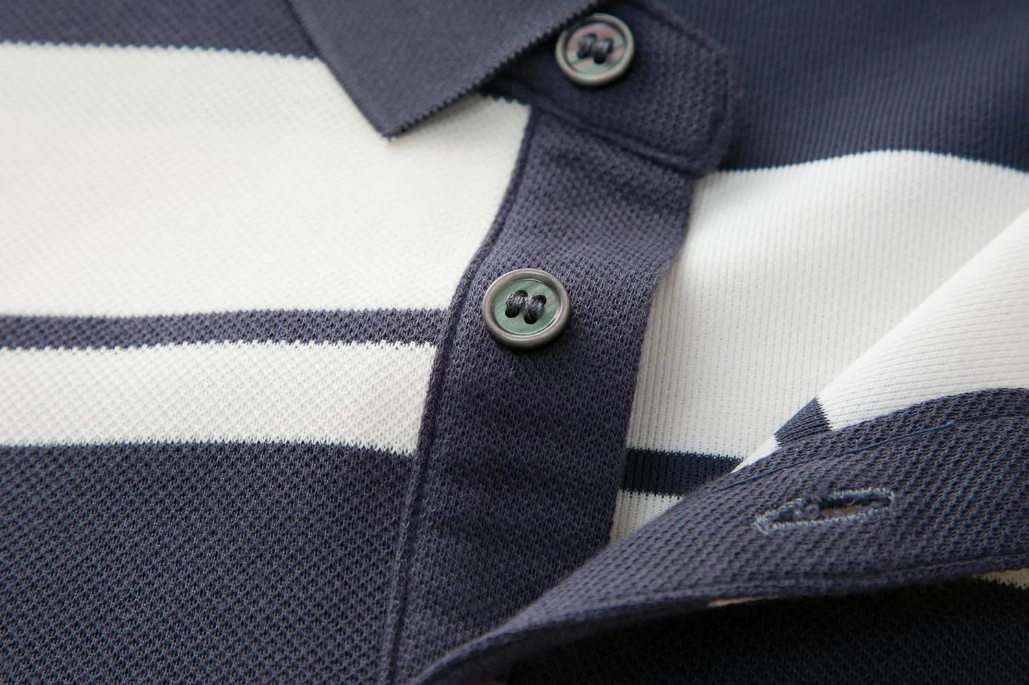 Mens Casual Cotton Blend Striped Long Sleeve Collared T Shirt Polo Shirts