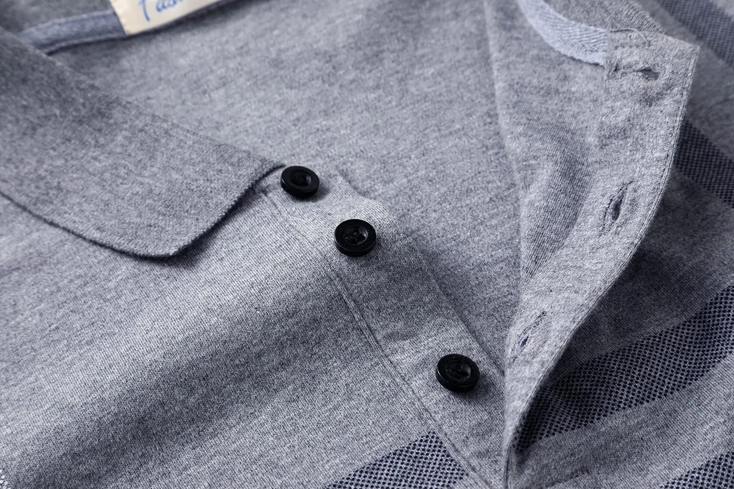 Mens Casual Striped Cotton Long Sleeve Collared T Shirt Polo Shirts