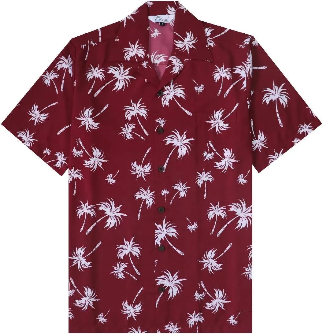 Men's Hawaiian Shirt Short Sleeve Summer Button Down Beach Dress Aloha Shirts