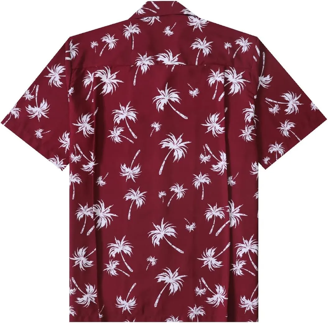 Men's Hawaiian Shirt Short Sleeve Summer Button Down Beach Dress Aloha Shirts
