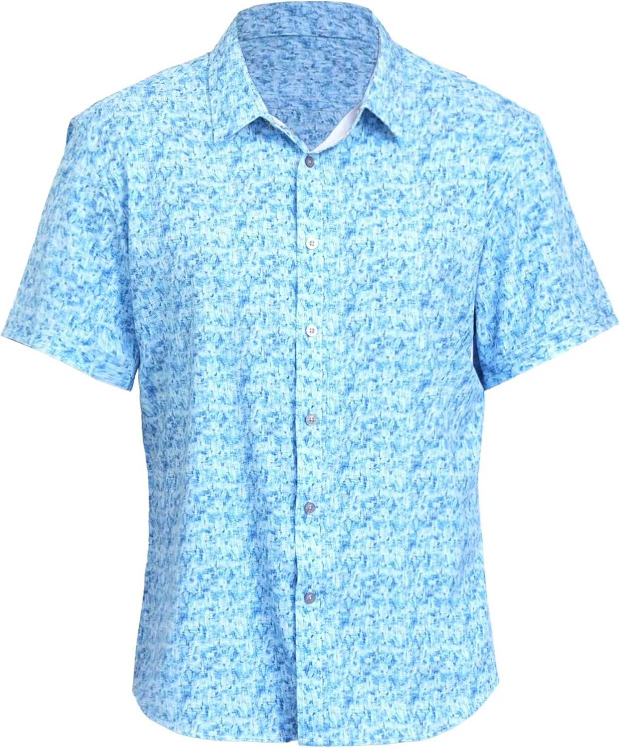 Mens Hawaiian Shirt Tropical Stretch Short Sleeve, Casual Button-Down Shirts