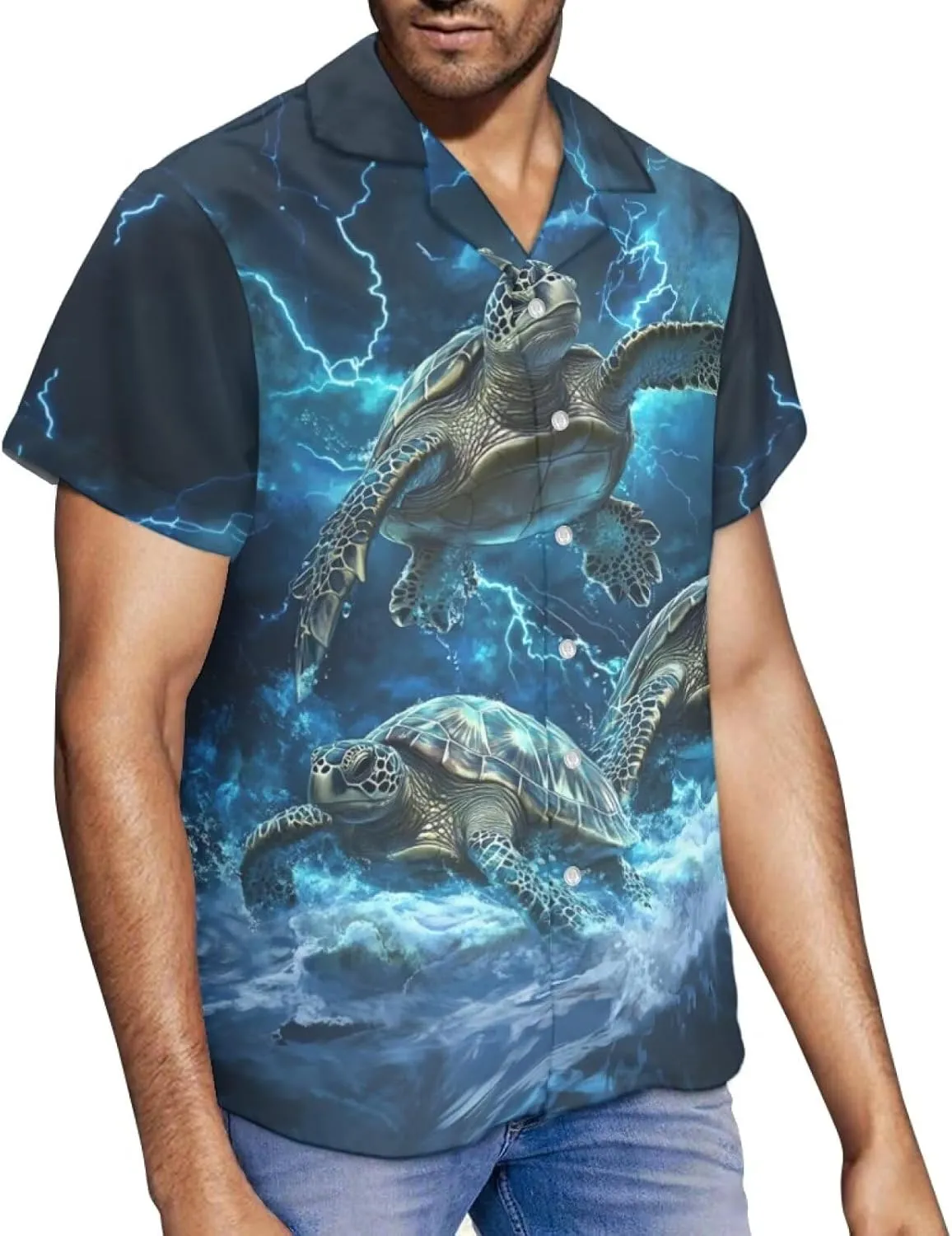 Mens Tropical Shirts Short Sleeve Button Down Shirt, Size 2XS-7XL