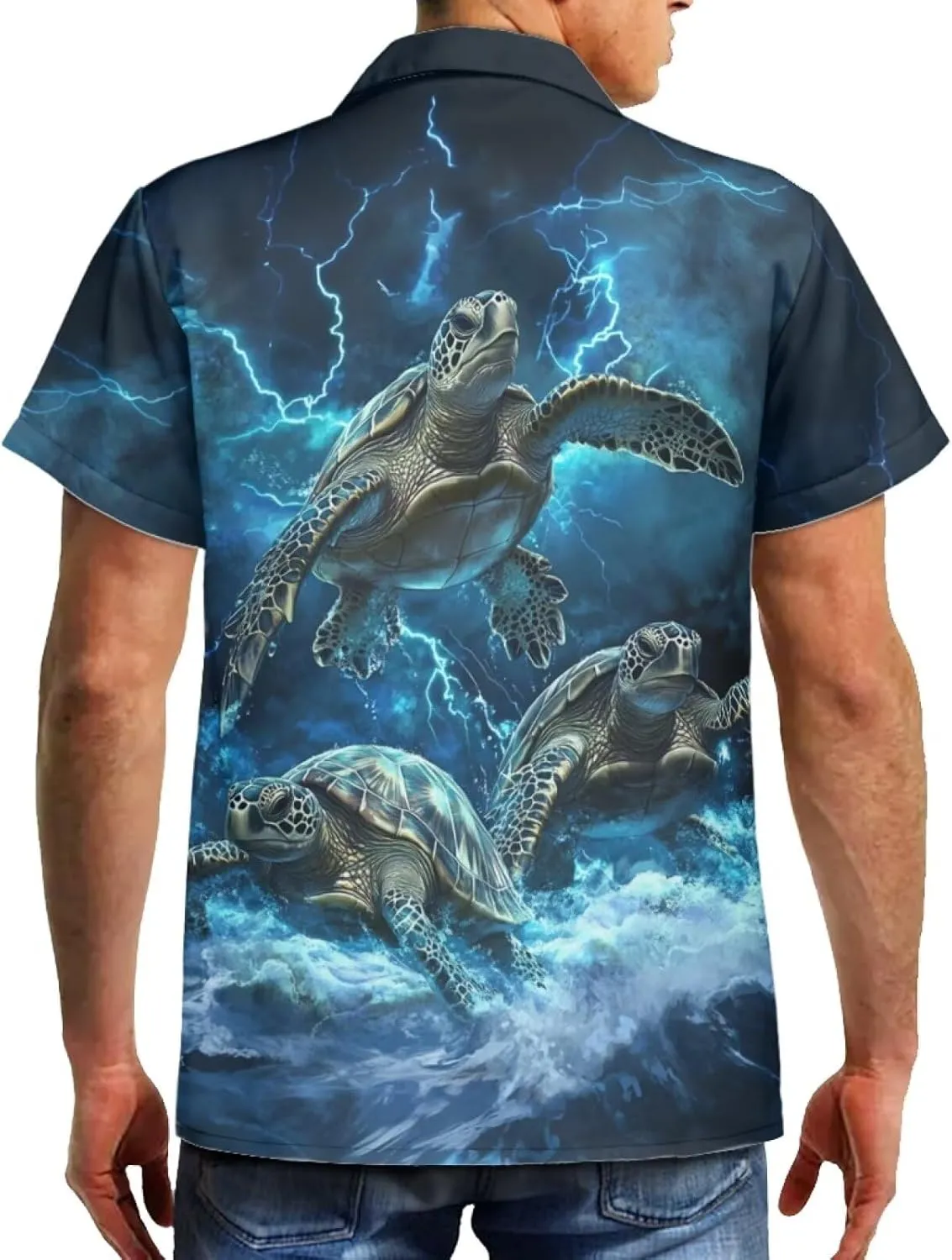 Mens Tropical Shirts Short Sleeve Button Down Shirt, Size 2XS-7XL