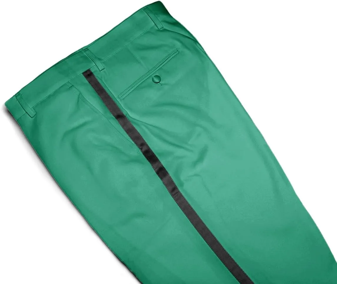 Men's TUXEDO Pants Tux Pant Flat Front Satin Band Stripe Solid Colors