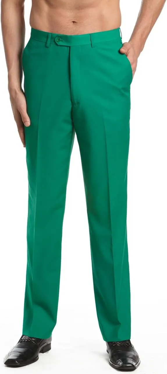 Men's TUXEDO Pants Tux Pant Flat Front Satin Band Stripe Solid Colors