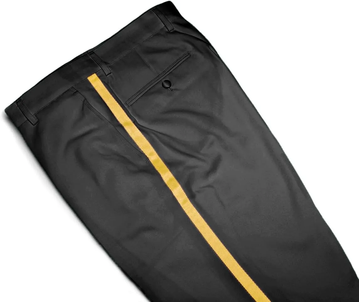 Men's TUXEDO Pants Tux Pant Flat Front Satin Band Stripe Solid Colors