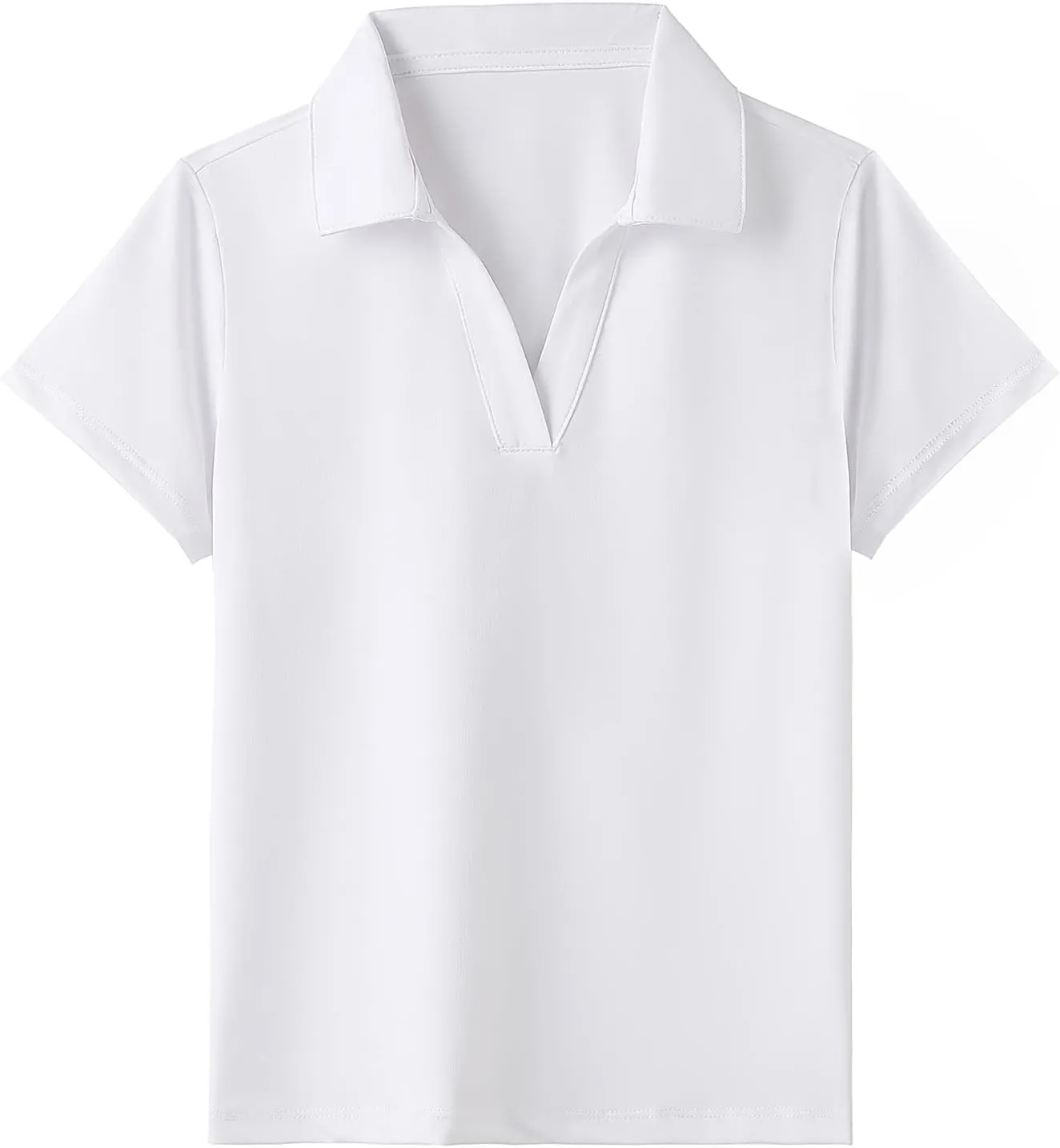 MERIABNY Girls Short Sleeve Golf Polo Shirts Quick Dry Athletic Tops for Aged 6-13