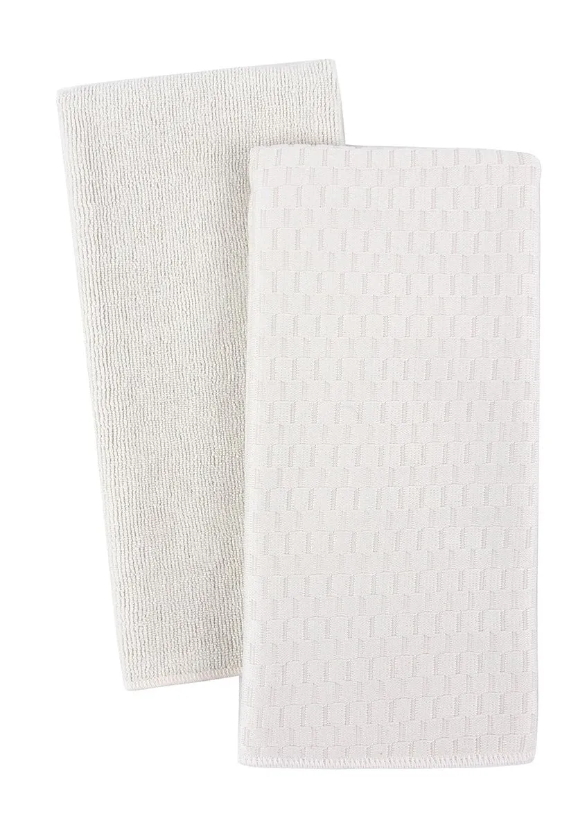 Microfiber Dish Towels, Set of 2, White