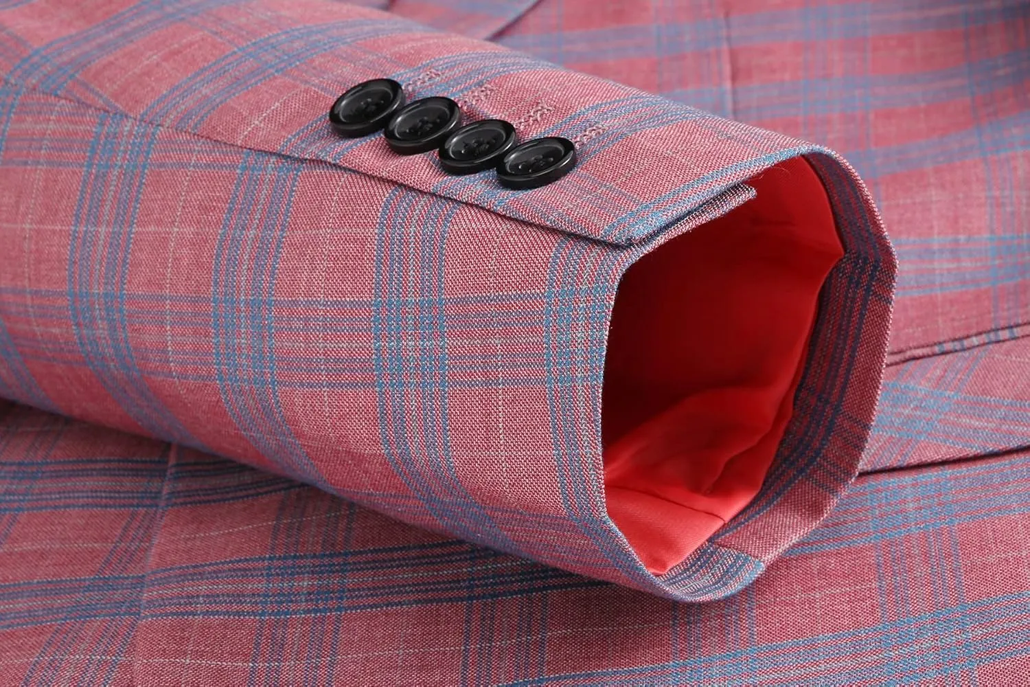 MOGU Men's Slim Fit Plaid Suit Set  Sport Coat Blazer, Vest & Pants (Each Sold Separately) for Wedding, Prom & Party
