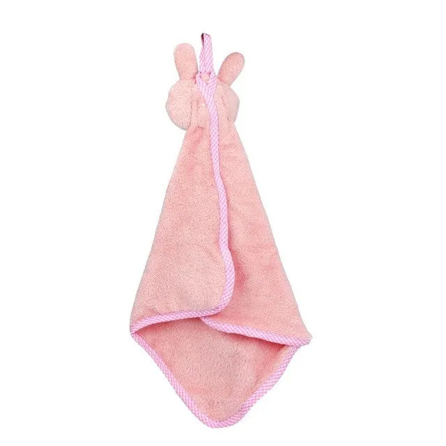 Mosunx Busines Kitchen Cartoon Animal Hanging Cloth Soft Plush Dishcloths Hand Towel
