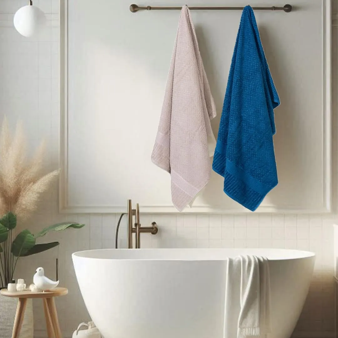 Mush Hearth & Haven Bamboo Towels for Bath Large Size | 450 GSM Bamboo Bath Towel for Men & Women | Soft, Highly Absorbent & Quick Dry | Pack of 2, 70 X 140 cms (Teal & Slate Grey)
