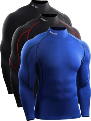 NELEUS Men's 3 Pack Athletic Compression Shirt Running Shirts