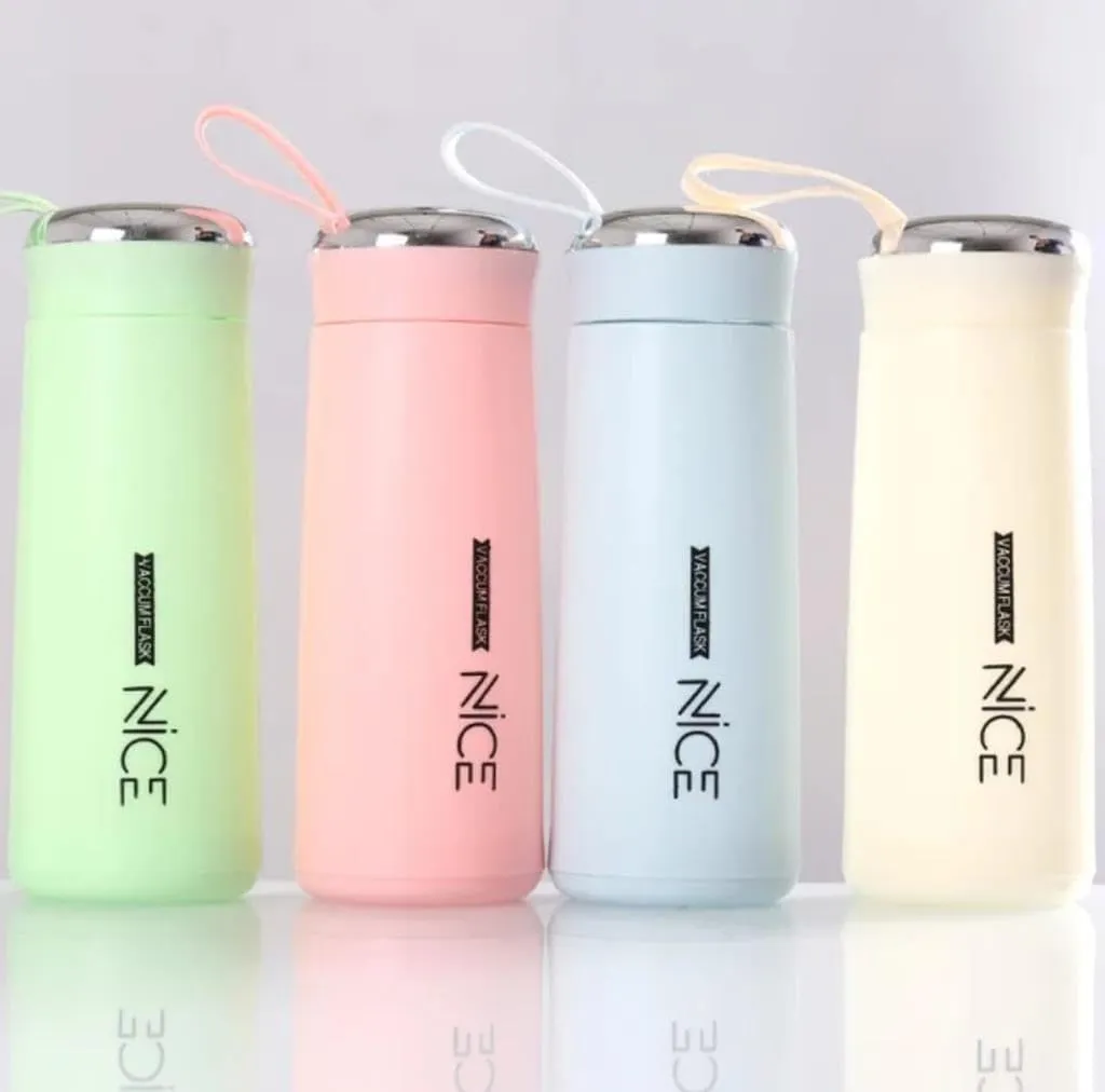 Nice Print Glass Water Bottle 400ml (Multicolor)