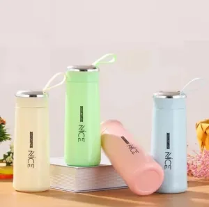 Nice Print Glass Water Bottle 400ml (Multicolor)