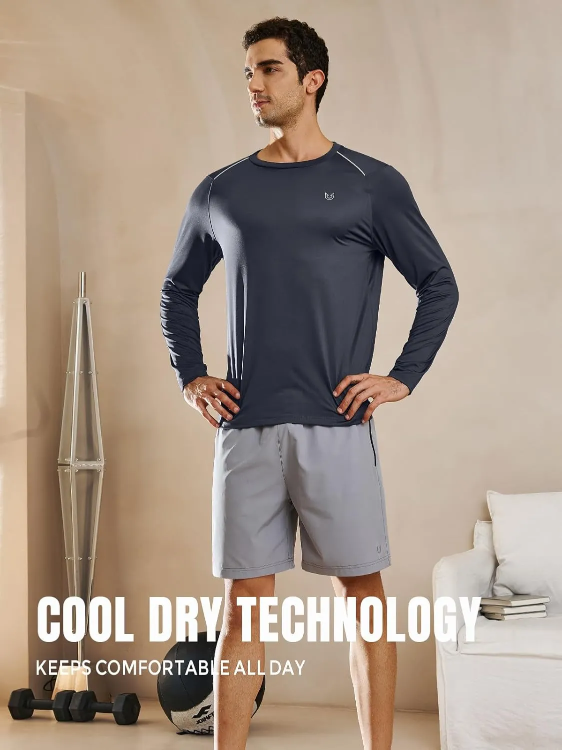 NORTHYARD Men's Long Sleeve Running Shirts Quick Dry Athletic Workout Gym Sun Protection UPF 50  Shirt Hiking Swim Rash Guard