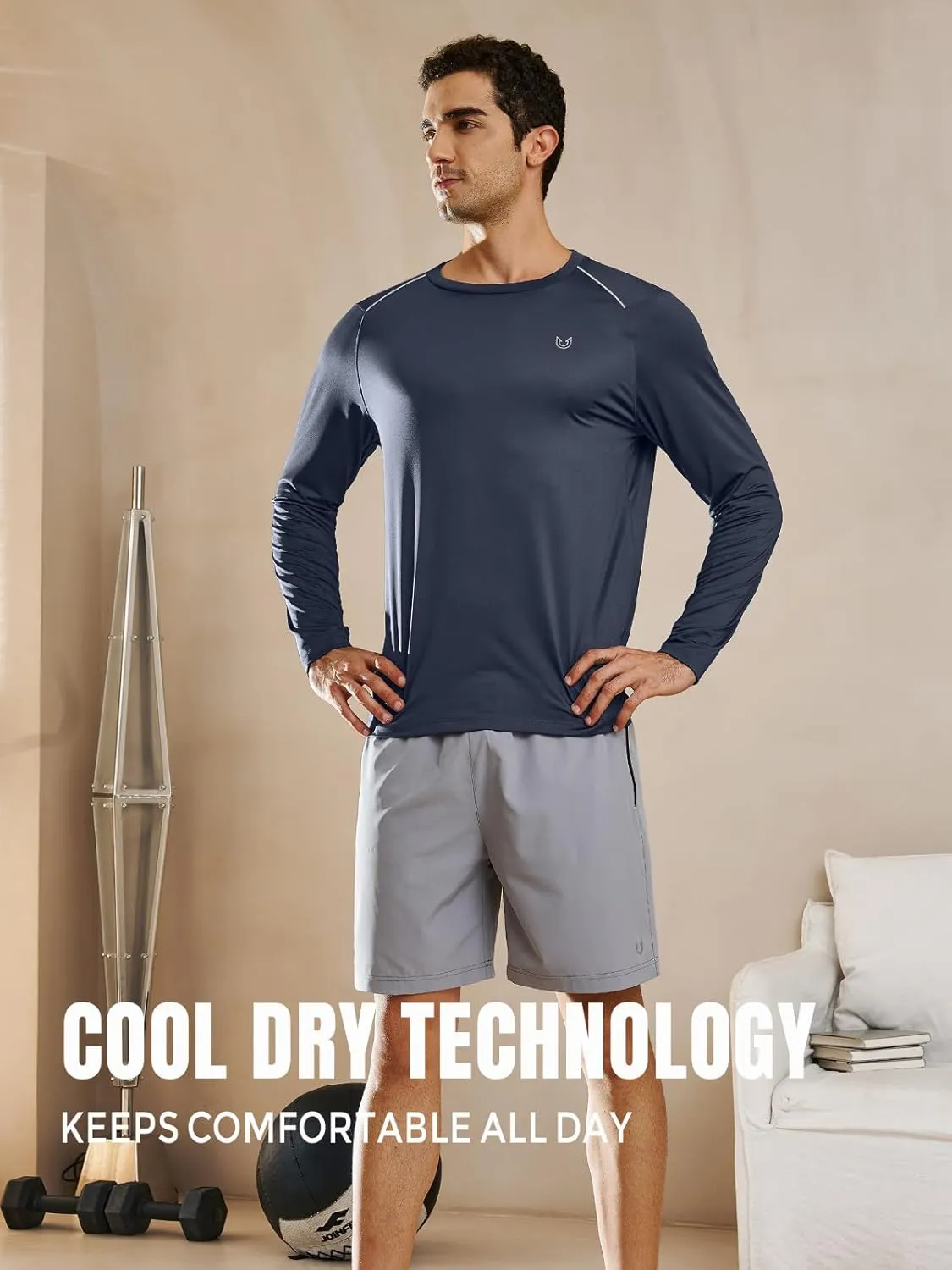 NORTHYARD Men's Long Sleeve Running Shirts Quick Dry Athletic Workout Gym Sun Protection UPF 50  Shirt Hiking Swim Rash Guard