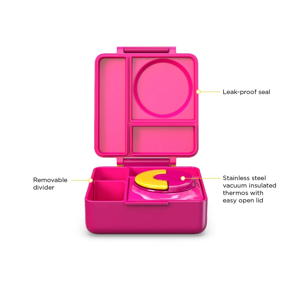 OmieBox Insulated Hot & Cold Bento Box - Pink Berry