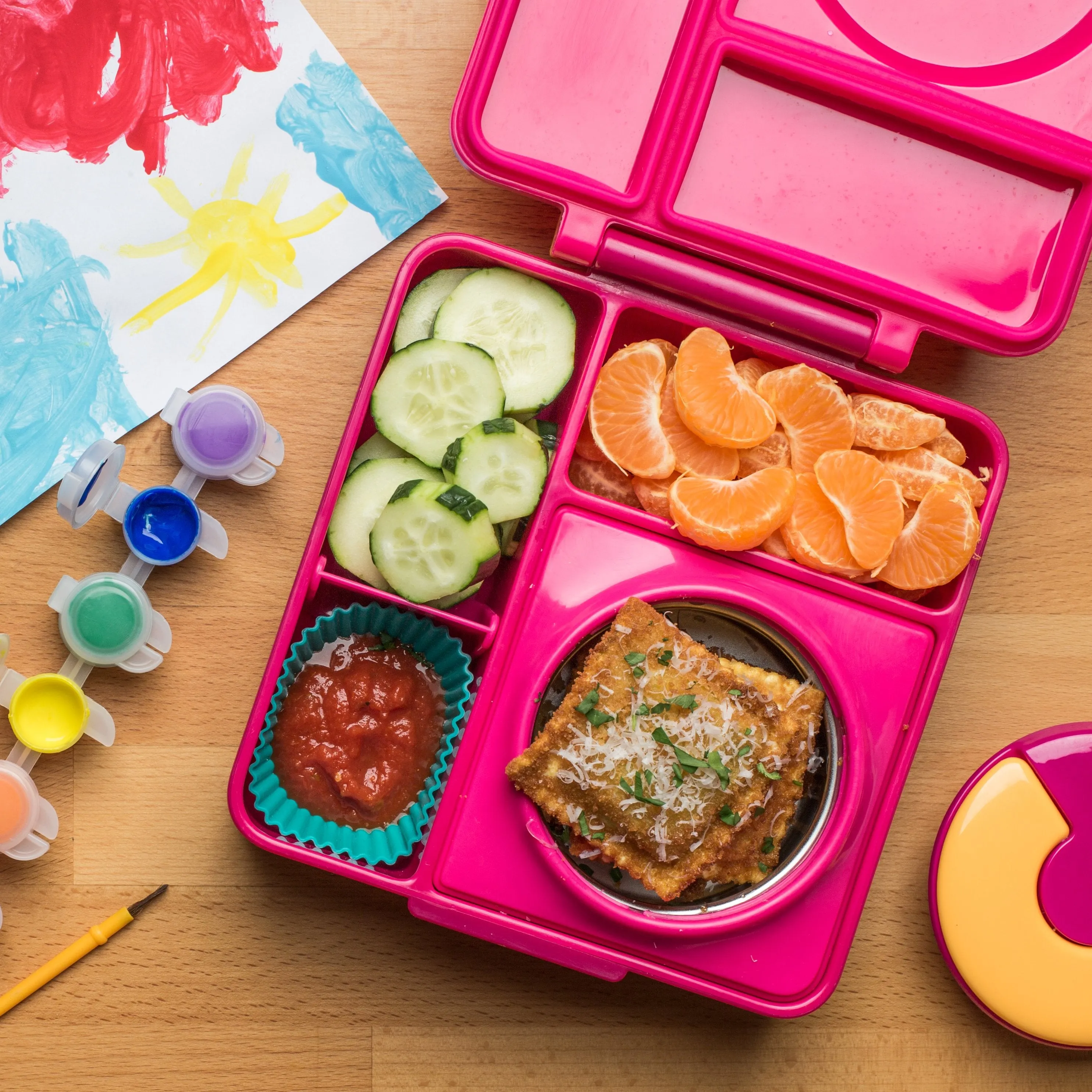 OmieBox Insulated Hot & Cold Bento Box - Pink Berry
