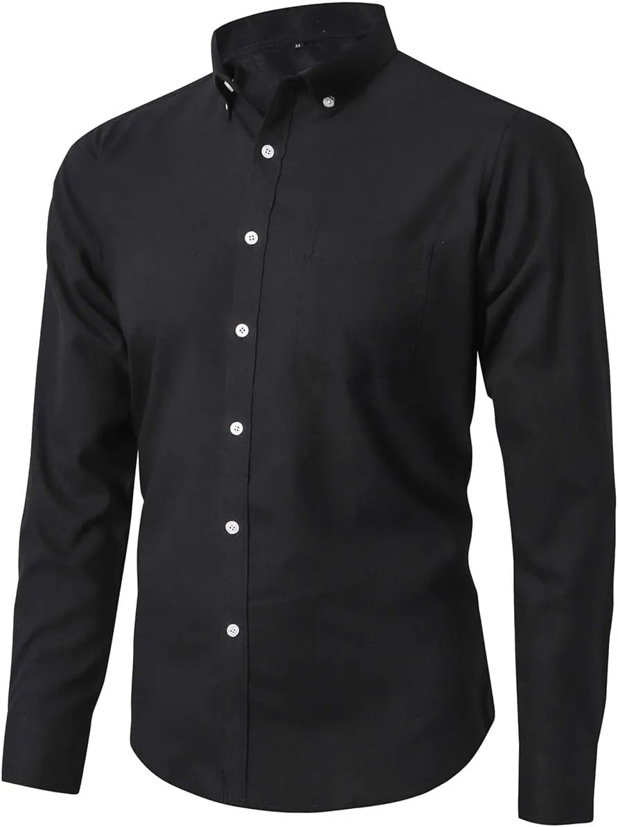 Oxford Dress Shirts for Men Long Sleeve Button Down Shirt