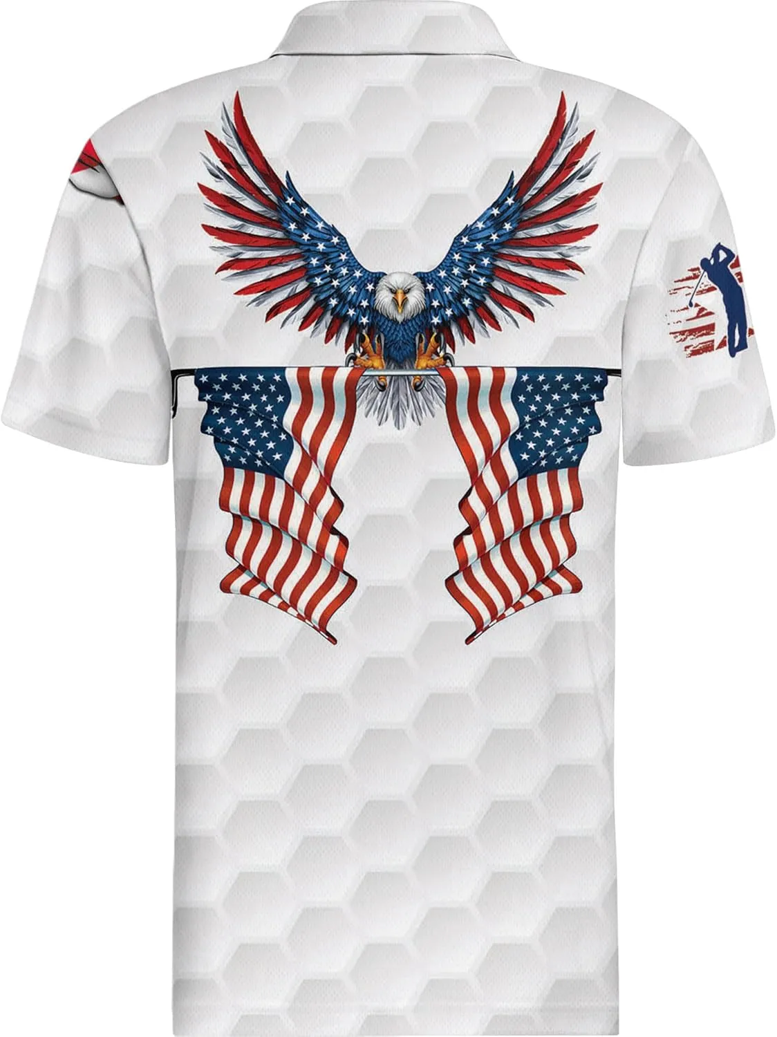 PAGYMO Golf Shirts for Men Crazy Hawaiian Print Funny Mens Polo Shirt