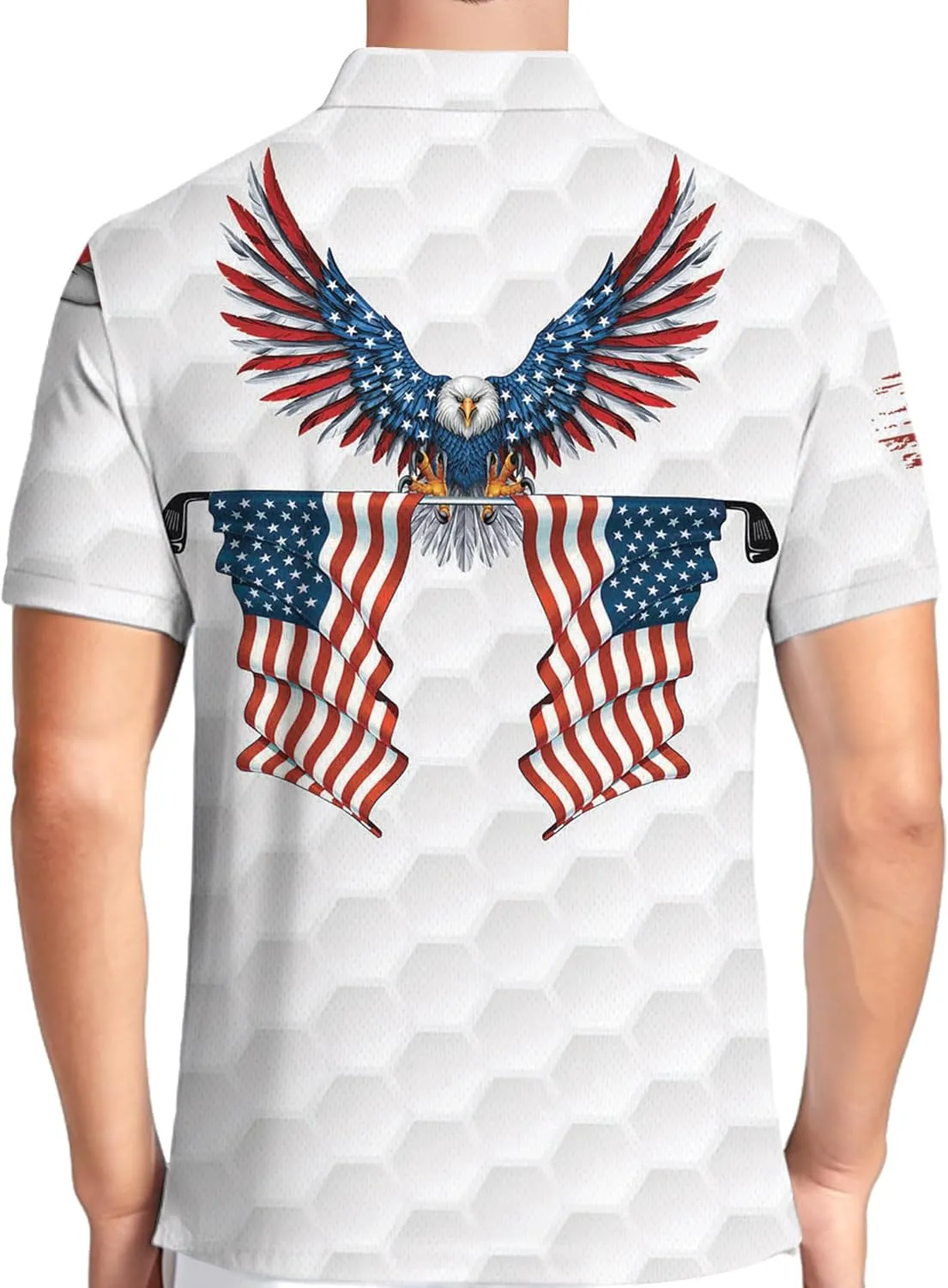 PAGYMO Golf Shirts for Men Crazy Hawaiian Print Funny Mens Polo Shirt