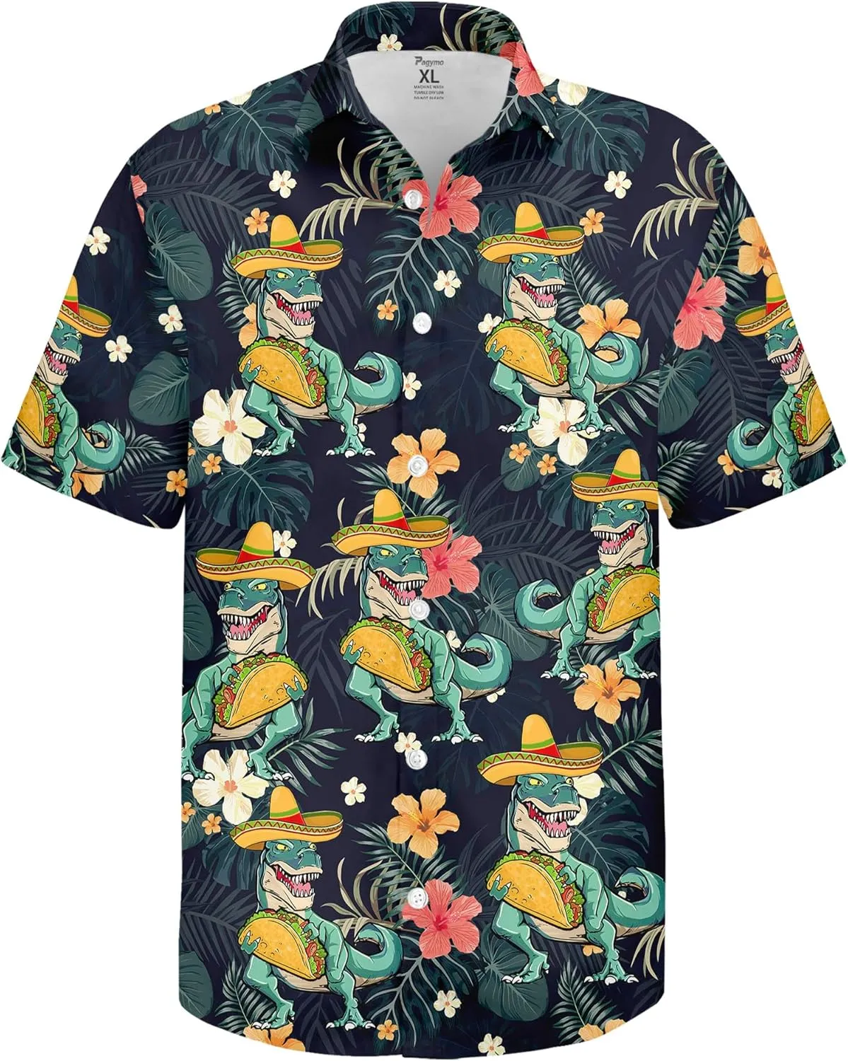 PAGYMO Hawaiian Shirt for Men Funny Summer Aloha Beach Shirts