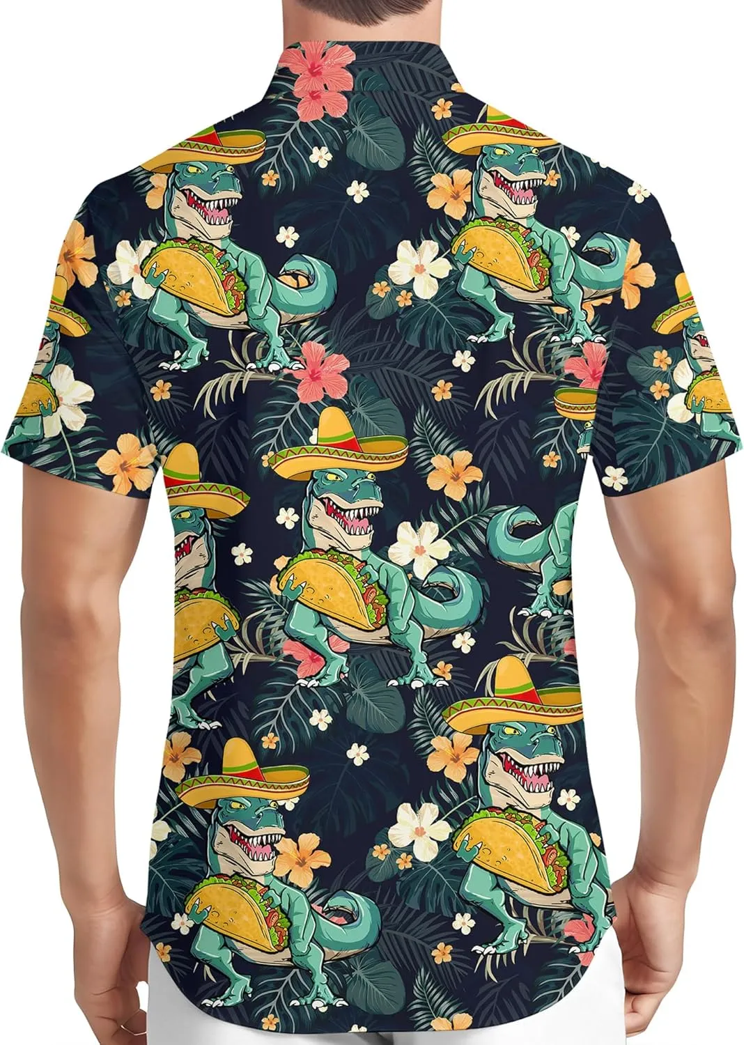 PAGYMO Hawaiian Shirt for Men Funny Summer Aloha Beach Shirts