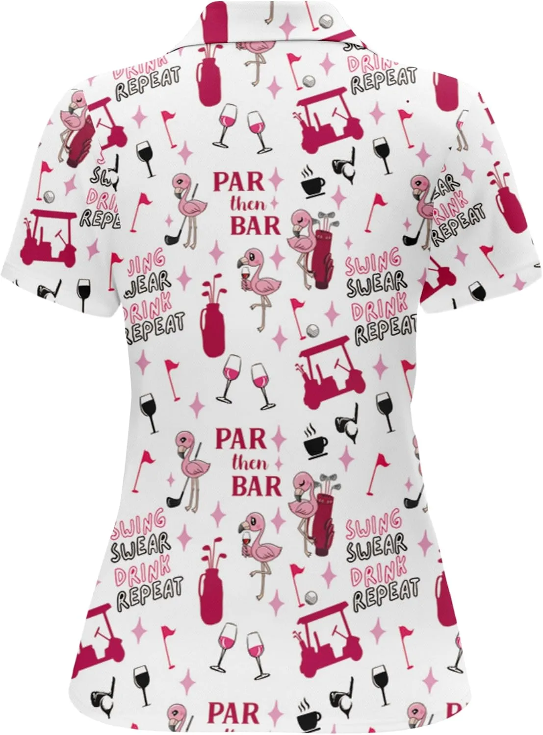 PAGYMO Womens Golf Shirt Funny Hawaiian Crazy Polo Shirts for Women
