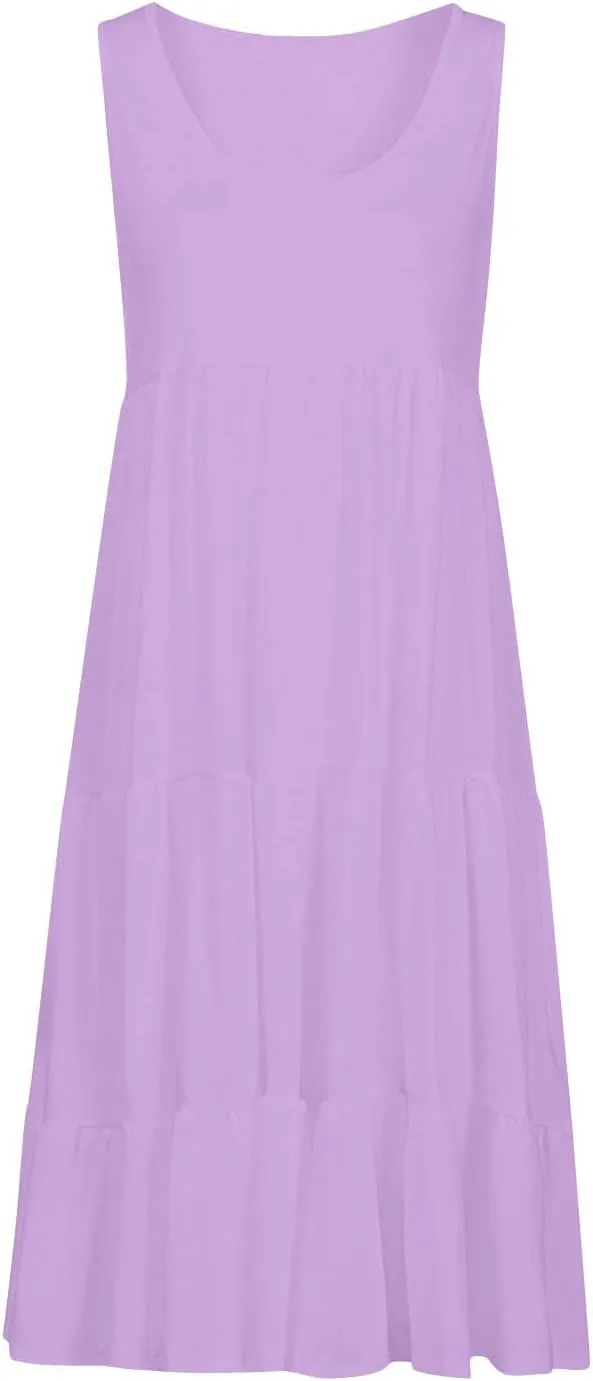 Plus Size Dresses for Curvy Women Fashion Pleated A Line 2025 Summer Dress Casual Beach Vacation Midi Sundress