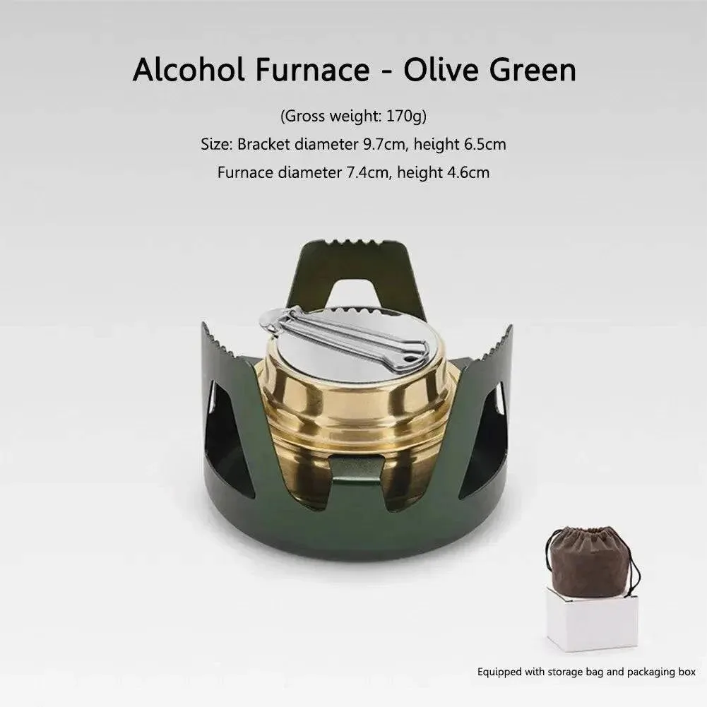 Portable Mini Alcohol Stove Burner Adjustable Firepower Gasoline Stove Aluminum Alloy Bracket Ultralight Brass Camping Stoves