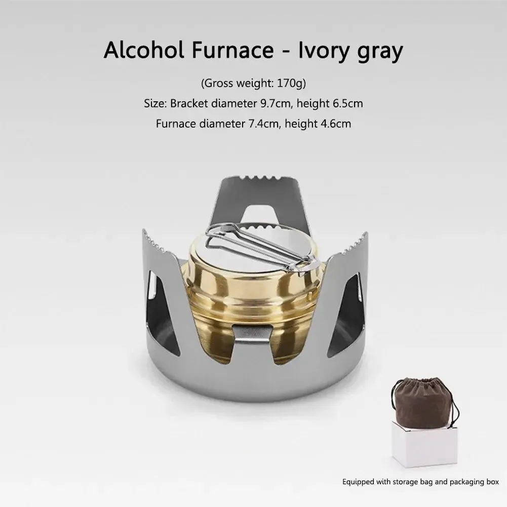 Portable Mini Alcohol Stove Burner Adjustable Firepower Gasoline Stove Aluminum Alloy Bracket Ultralight Brass Camping Stoves