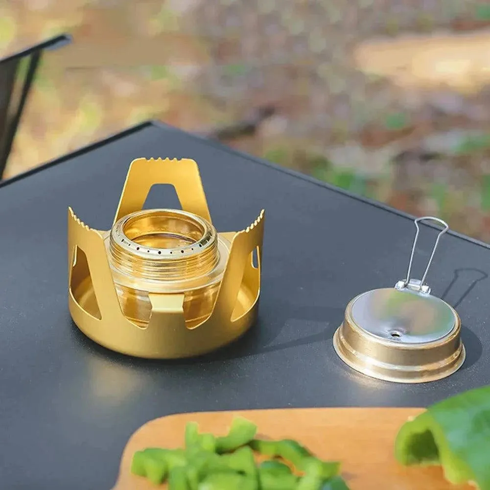 Portable Mini Alcohol Stove Burner Adjustable Firepower Gasoline Stove Aluminum Alloy Bracket Ultralight Brass Camping Stoves